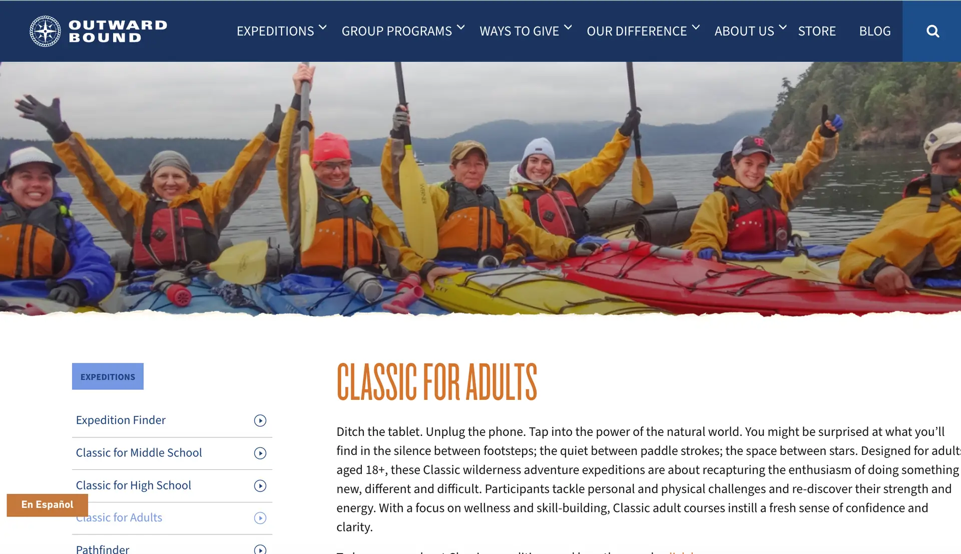 Outward Bound Adult Expeeditions
